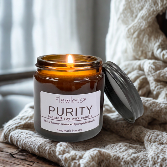 Clean Cotton and Baby Powder Vegan Soy Wax Candle - Purity