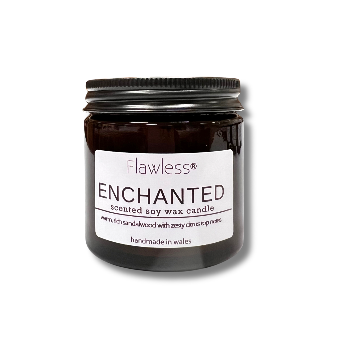 Sandalwood, Amber and Citrus Scented Candle - Enchanted
