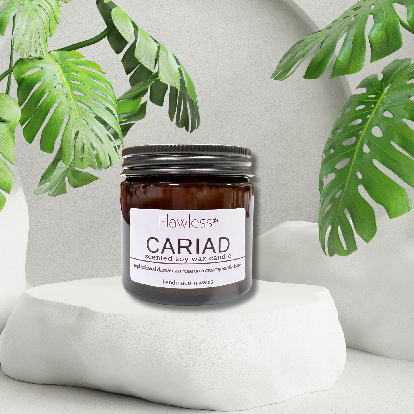 Rose and Vanilla Vegan Scented Candle - Cariad