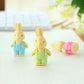 3D Kawaii Bib Pants Dressed Rabbit Eraser Rubber Pencil Erasers Non-Toxic Student Stationery School Rewards Office Supplies new