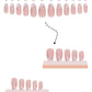 24PCS/1BOX Droplet shaped Double layered French Dress Sweet Nail Patch Bright Light Color Fake Nail