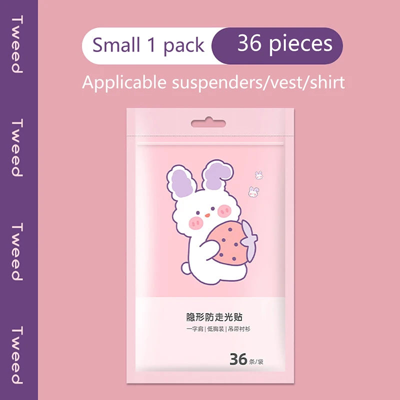 36/50Pcs Transparent Double Sided Tape for Clothing Dress Body Skin Anti-Exposure Adhesive Sticker Strips