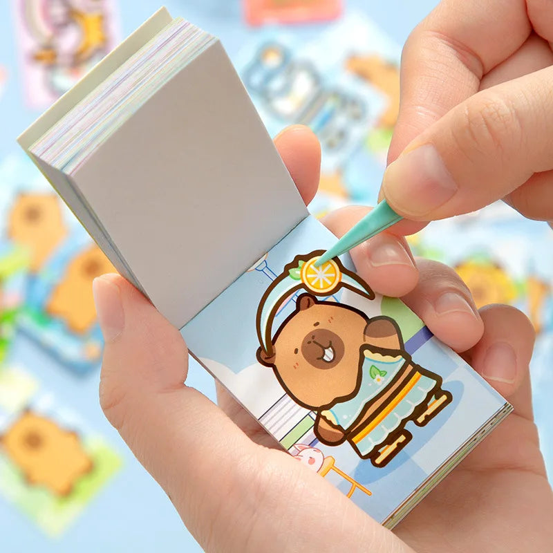 Capibala Dress Up Stickers Creative Four Seasons Scene Bean collection Sticker Children DIY Handmade Sticker Book