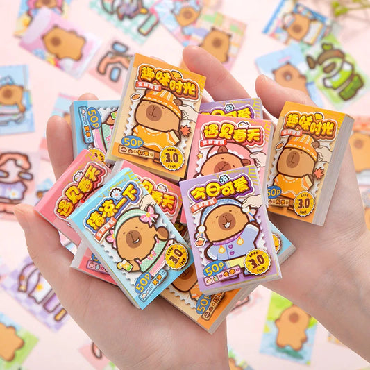 Capibala Dress Up Stickers Creative Four Seasons Scene Bean collection Sticker Children DIY Handmade Sticker Book