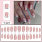24PCS/1BOX Droplet shaped Double layered French Dress Sweet Nail Patch Bright Light Color Fake Nail