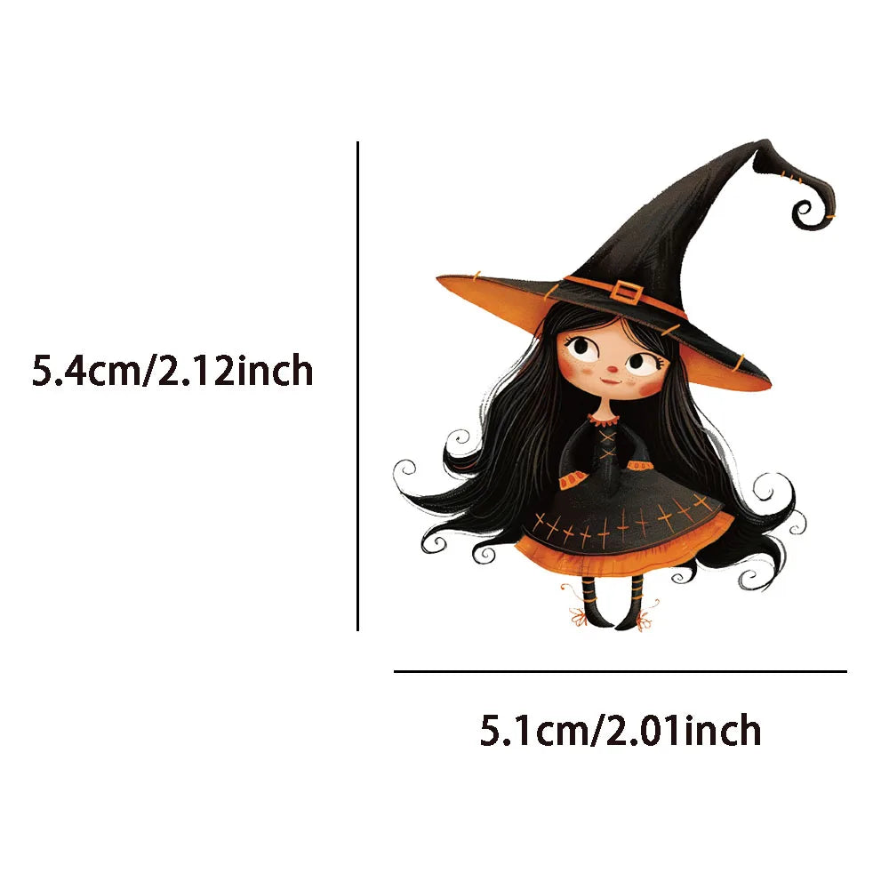 50PCS Cartoon Halloween Dress Up Pumpkin Head PET Plastic Stickers Laptop Phone Case Gift Decoration