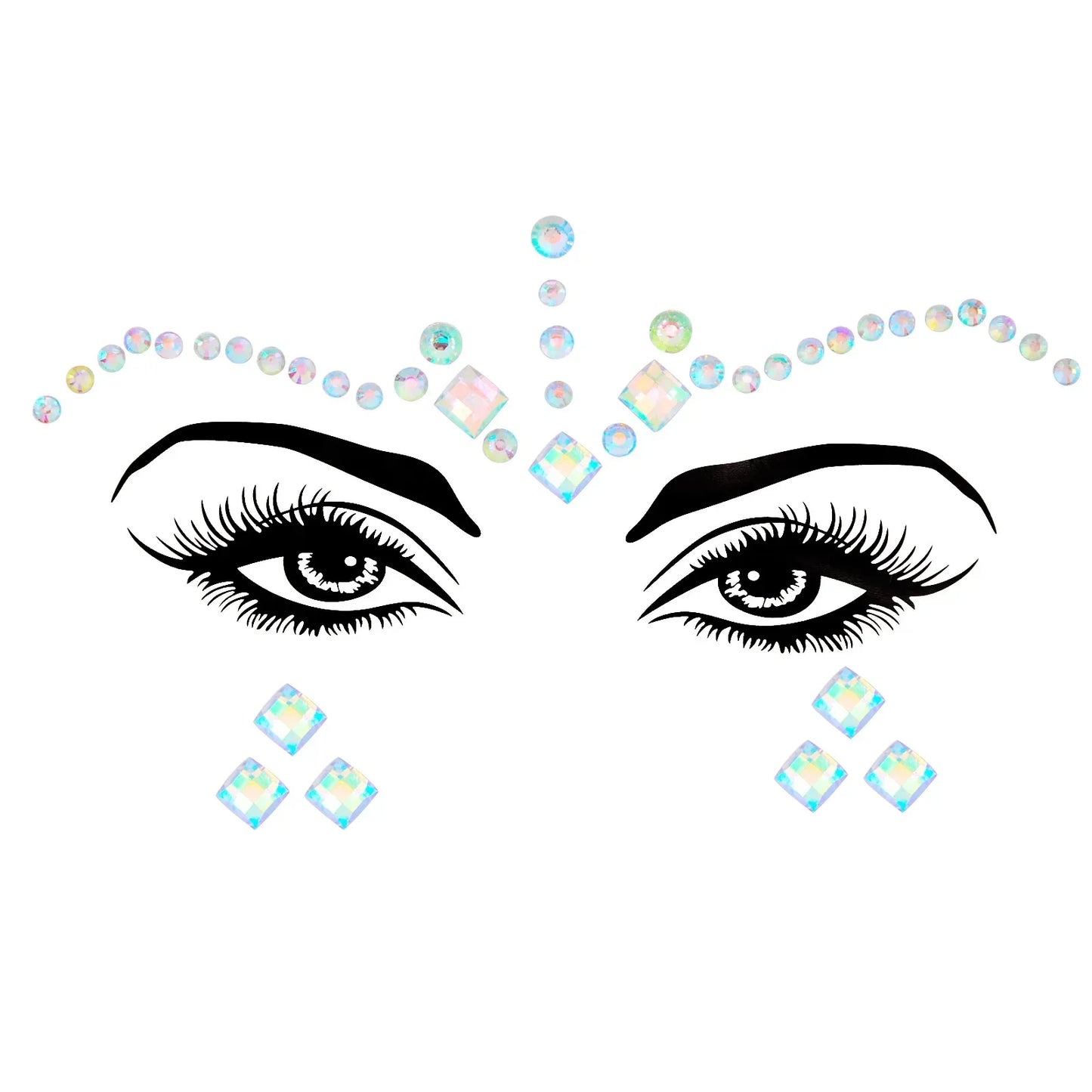 1pcs Festival Face Jewels Crystal Body Stickers Make Up Face Gems Glitter Rhinestones Face Sticker for Festival Party Dress Up