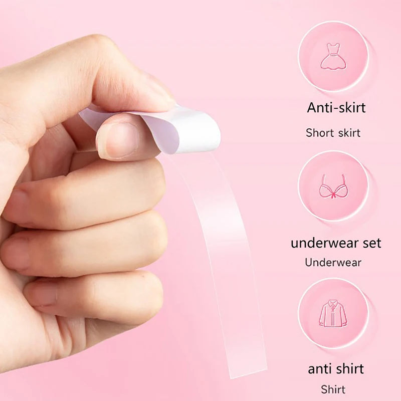36/50Pcs Transparent Double Sided Tape for Clothing Dress Body Skin Anti-Exposure Adhesive Sticker Strips