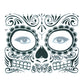 Pop Waterproof Skull Face Temporary Tattoo Stickers Day Of The Dead Facial Makeup Halloween Dress up