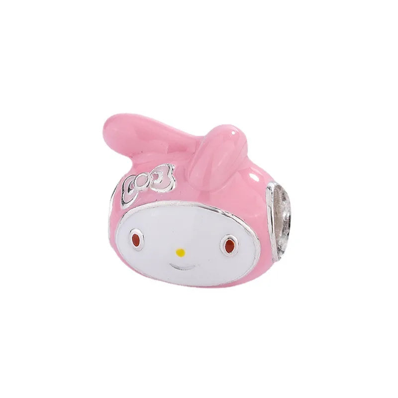 Silver 925 Original Miniso Hello Kitty Sanrio Kuromi Melody Big-Eyed Frog Charms Fit Women Jewelry Bracelet Beads Pendant Charm