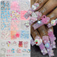 12Grid 3D Mixed Strawberry Hello Kitty Nail Charms Cartoon Red Pink Dress Kitty Cat Rhinestones Kawaii DIY Nail Art Decoration