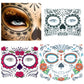 Pop Waterproof Skull Face Temporary Tattoo Stickers Day Of The Dead Facial Makeup Halloween Dress up