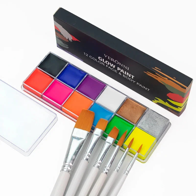 20 Color Sfx Children's Adult Painting Set Halloween Party Makeup Fancy Dress Beauty Palette Face Body Painting Oil and Brush
