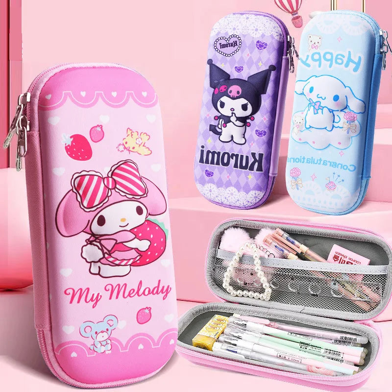 Sanrio Kawaii 3D Cinnamoroll Anime Pencil Case Cute Melody Large Capacity Pen Holder Girls Boy Kids School Stationery Box Gift