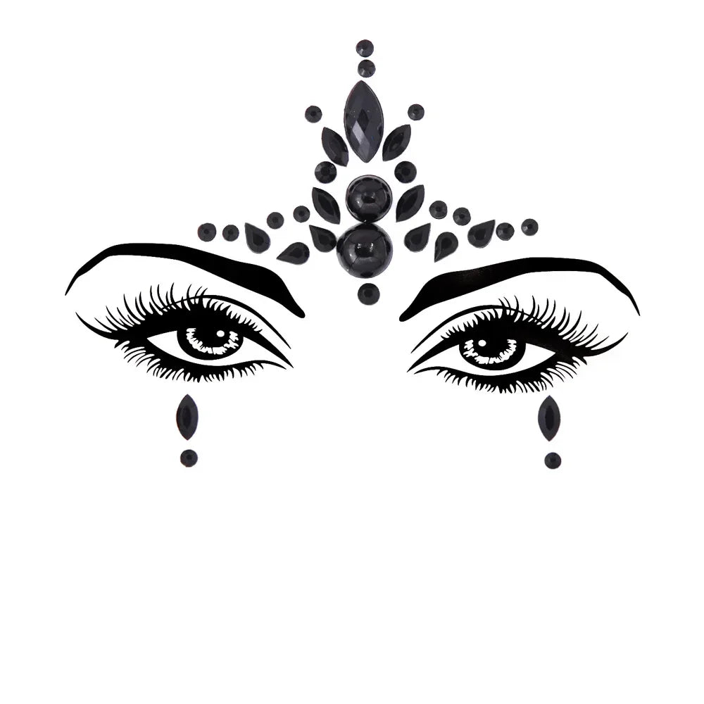 1pcs Festival Face Jewels Crystal Body Stickers Make Up Face Gems Glitter Rhinestones Face Sticker for Festival Party Dress Up