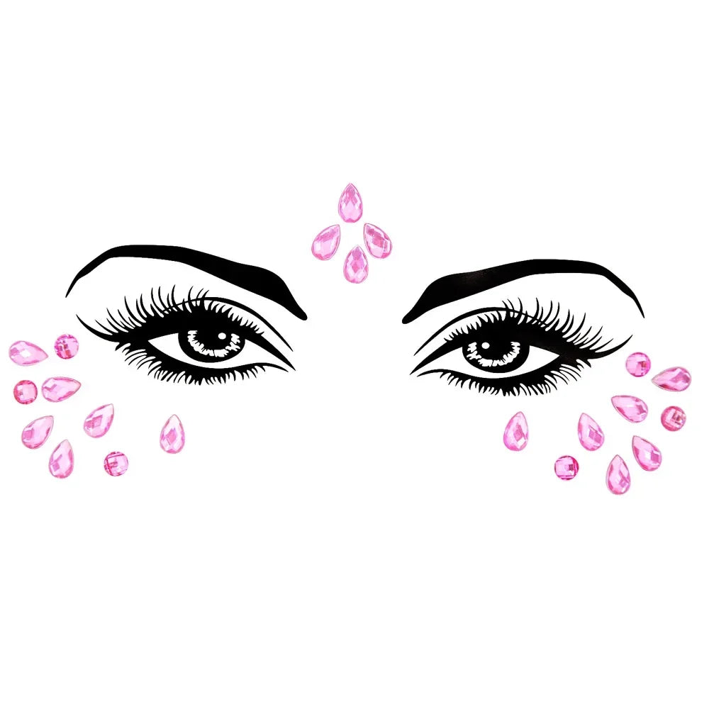 1pcs Festival Face Jewels Crystal Body Stickers Make Up Face Gems Glitter Rhinestones Face Sticker for Festival Party Dress Up