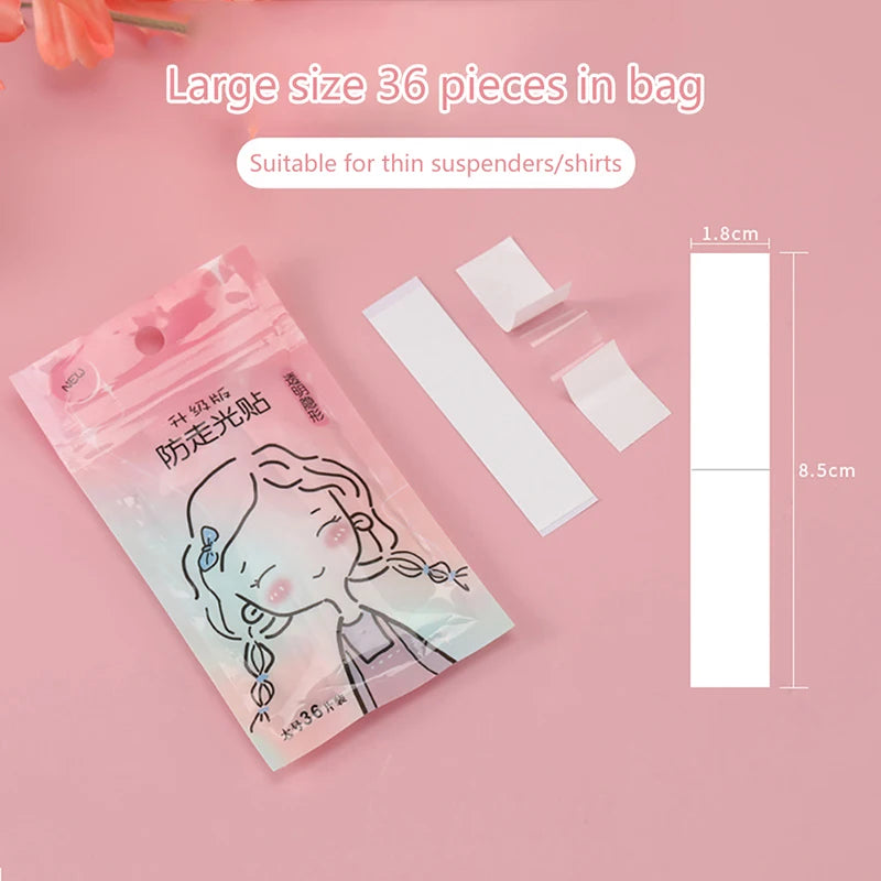 50/36Pcs Transparent Double Sided Tape for Clothing Dress Body Skin Anti-Exposure Adhesive Sticker Strips