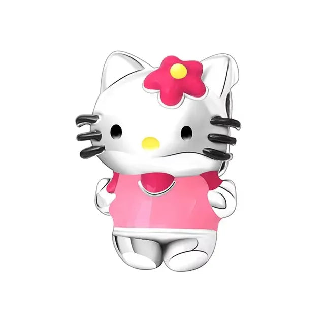 Silver 925 Original Miniso Hello Kitty Sanrio Kuromi Melody Big-Eyed Frog Charms Fit Women Jewelry Bracelet Beads Pendant Charm