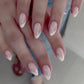 24PCS/1BOX Droplet shaped Double layered French Dress Sweet Nail Patch Bright Light Color Fake Nail