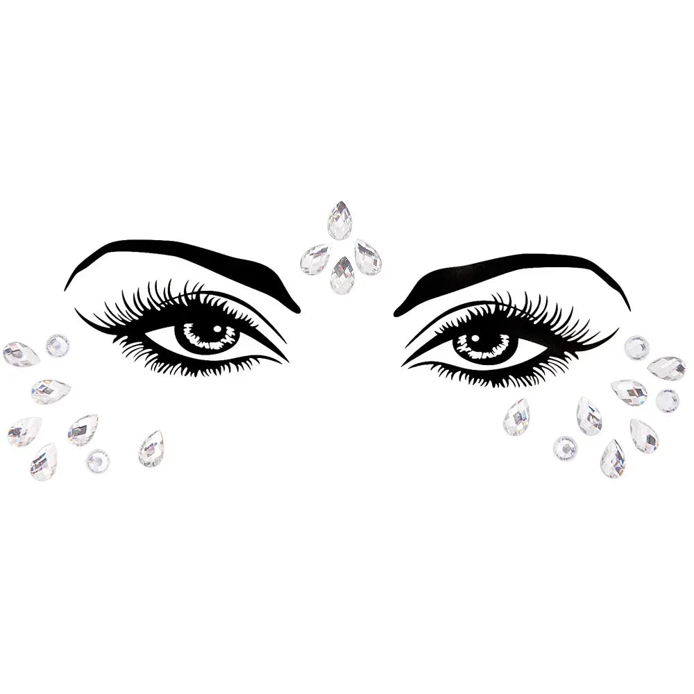 1pcs Festival Face Jewels Crystal Body Stickers Make Up Face Gems Glitter Rhinestones Face Sticker for Festival Party Dress Up