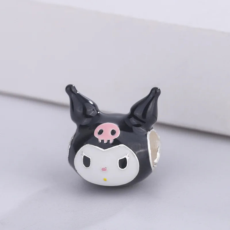 Silver 925 Original Miniso Hello Kitty Sanrio Kuromi Melody Big-Eyed Frog Charms Fit Women Jewelry Bracelet Beads Pendant Charm