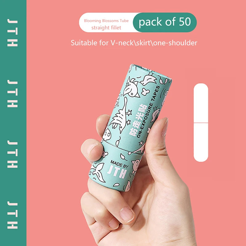 50/36Pcs Transparent Double Sided Tape for Clothing Dress Body Skin Anti-Exposure Adhesive Sticker Strips