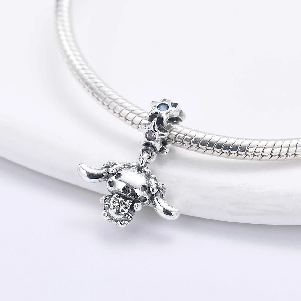 Silver 925 Original Miniso Hello Kitty Sanrio Kuromi Melody Big-Eyed Frog Charms Fit Women Jewelry Bracelet Beads Pendant Charm