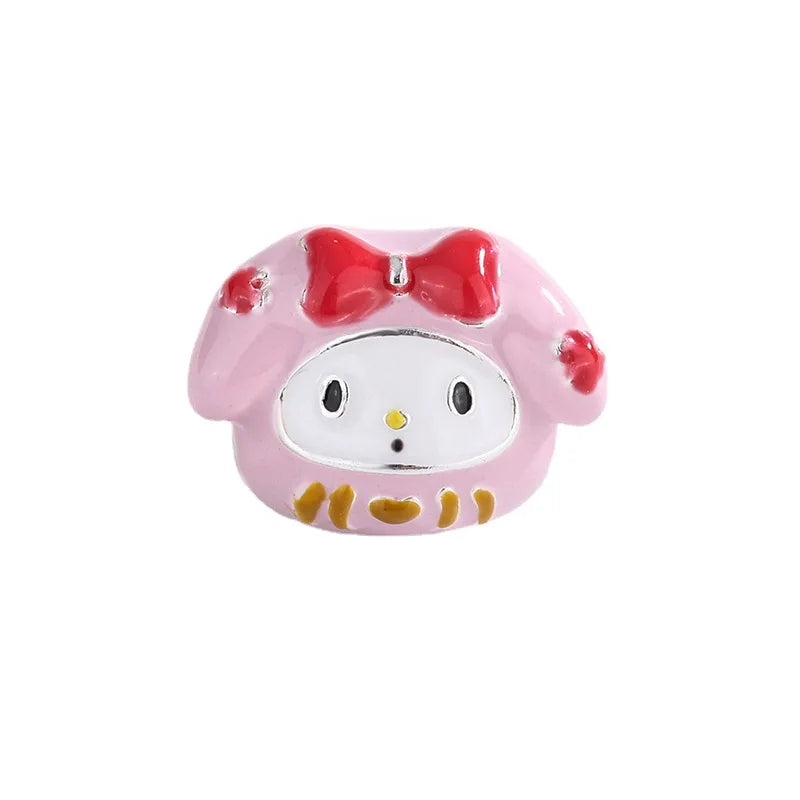 Silver 925 Original Miniso Hello Kitty Sanrio Kuromi Melody Big-Eyed Frog Charms Fit Women Jewelry Bracelet Beads Pendant Charm