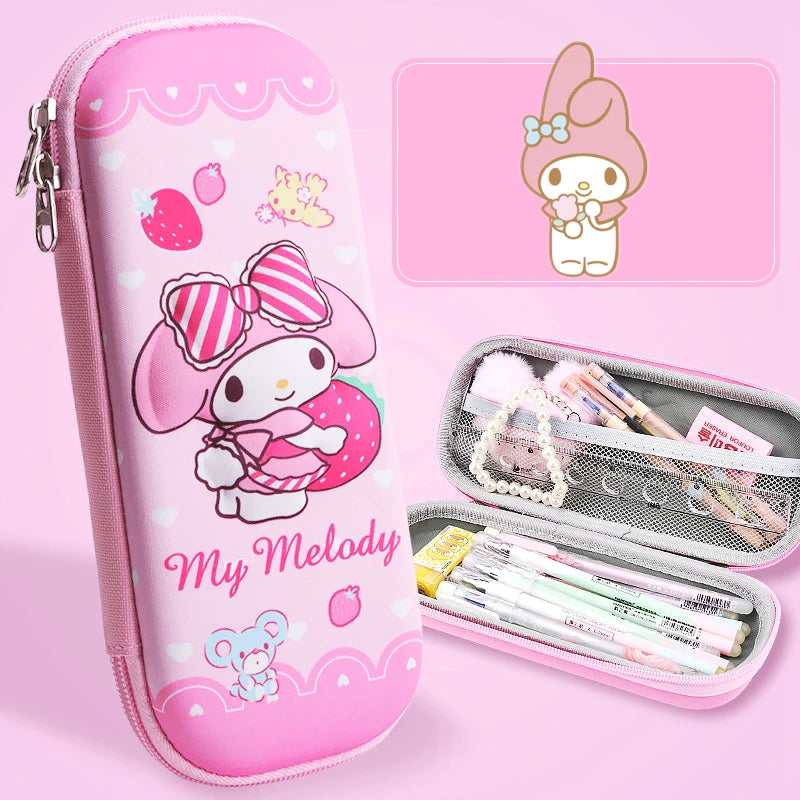 Sanrio Kawaii 3D Cinnamoroll Anime Pencil Case Cute Melody Large Capacity Pen Holder Girls Boy Kids School Stationery Box Gift