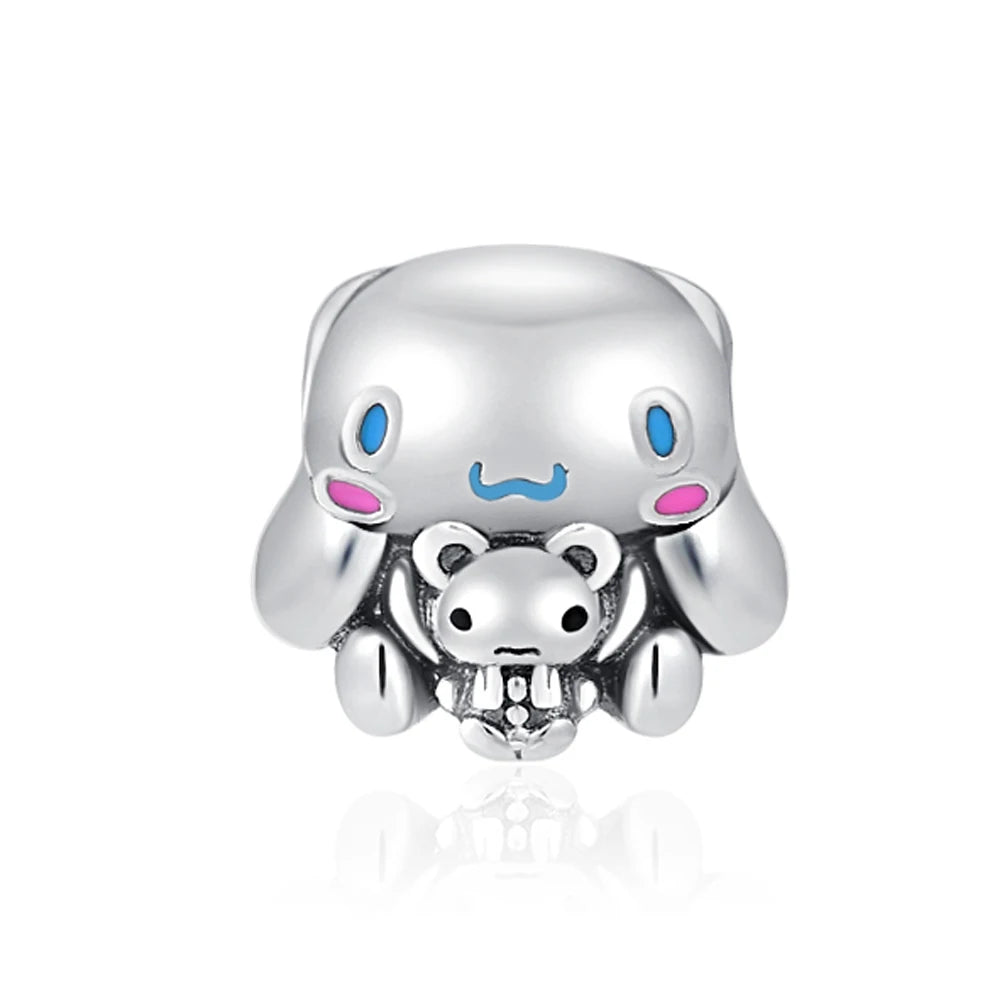 Silver 925 Original Miniso Hello Kitty Sanrio Kuromi Melody Big-Eyed Frog Charms Fit Women Jewelry Bracelet Beads Pendant Charm