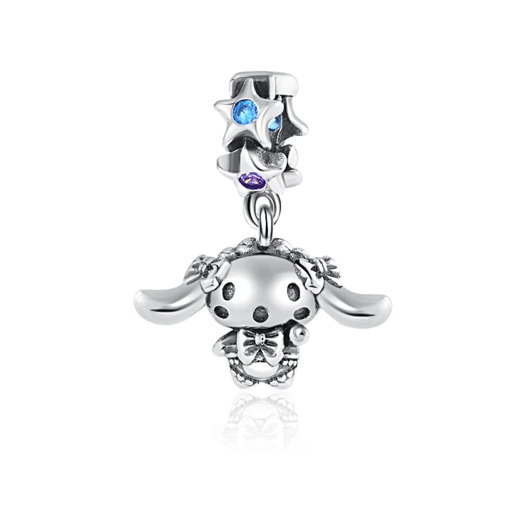 Silver 925 Original Miniso Hello Kitty Sanrio Kuromi Melody Big-Eyed Frog Charms Fit Women Jewelry Bracelet Beads Pendant Charm