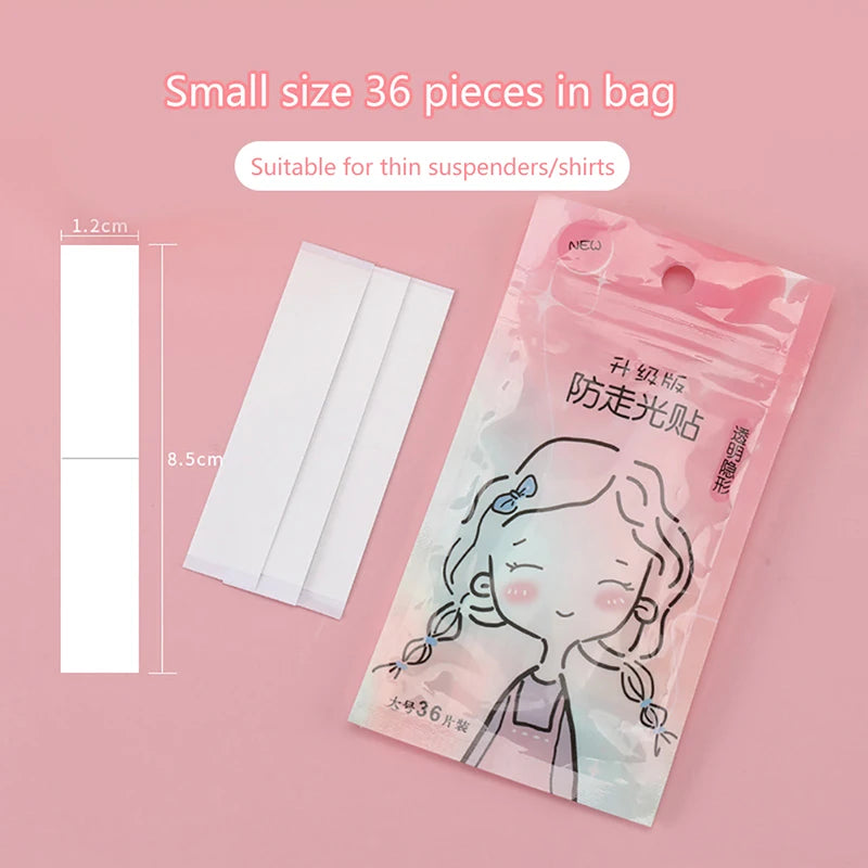 50/36Pcs Transparent Double Sided Tape for Clothing Dress Body Skin Anti-Exposure Adhesive Sticker Strips
