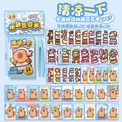 Capibala Dress Up Stickers Creative Four Seasons Scene Bean collection Sticker Children DIY Handmade Sticker Book