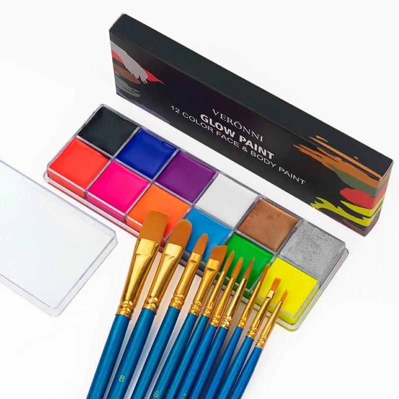 20 Color Sfx Children's Adult Painting Set Halloween Party Makeup Fancy Dress Beauty Palette Face Body Painting Oil and Brush