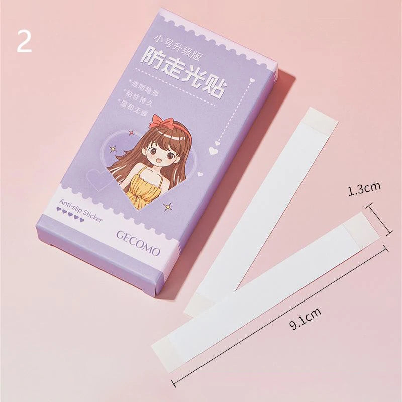 36/50Pcs Transparent Double Sided Tape for Clothing Dress Body Skin Anti-Exposure Adhesive Sticker Strips