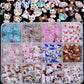 12Grid 3D Mixed Strawberry Hello Kitty Nail Charms Cartoon Red Pink Dress Kitty Cat Rhinestones Kawaii DIY Nail Art Decoration