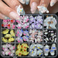12Grid 3D Mixed Strawberry Hello Kitty Nail Charms Cartoon Red Pink Dress Kitty Cat Rhinestones Kawaii DIY Nail Art Decoration