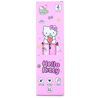 4Pcs Sanrio Hello Kitty Pen Gel Black Bullet Tip Cartoon 0.5mm  Ballpoint Pen School Office Supplies Stationery Accessories Gift